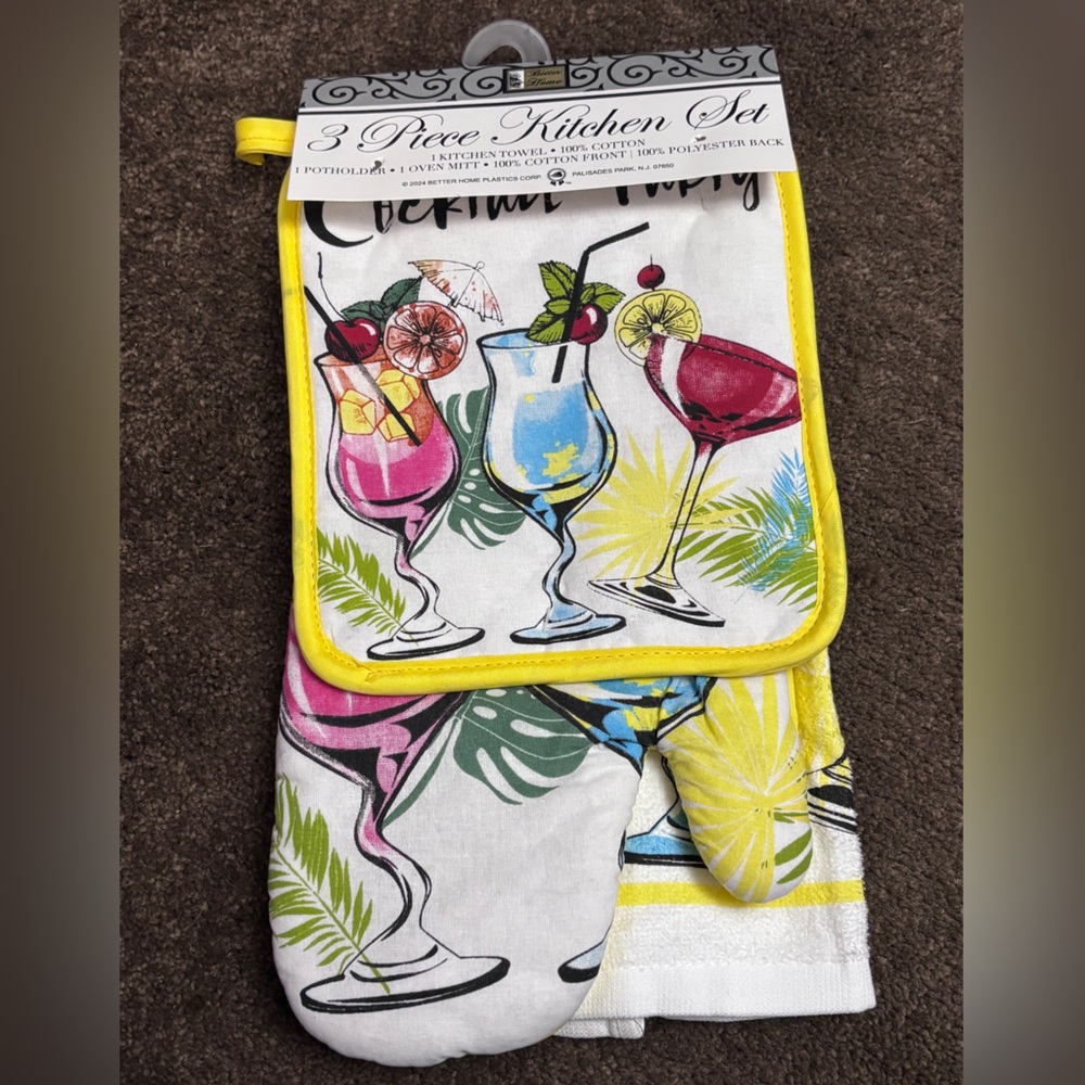 Colorful Cocktail Print Kitchen Set‎